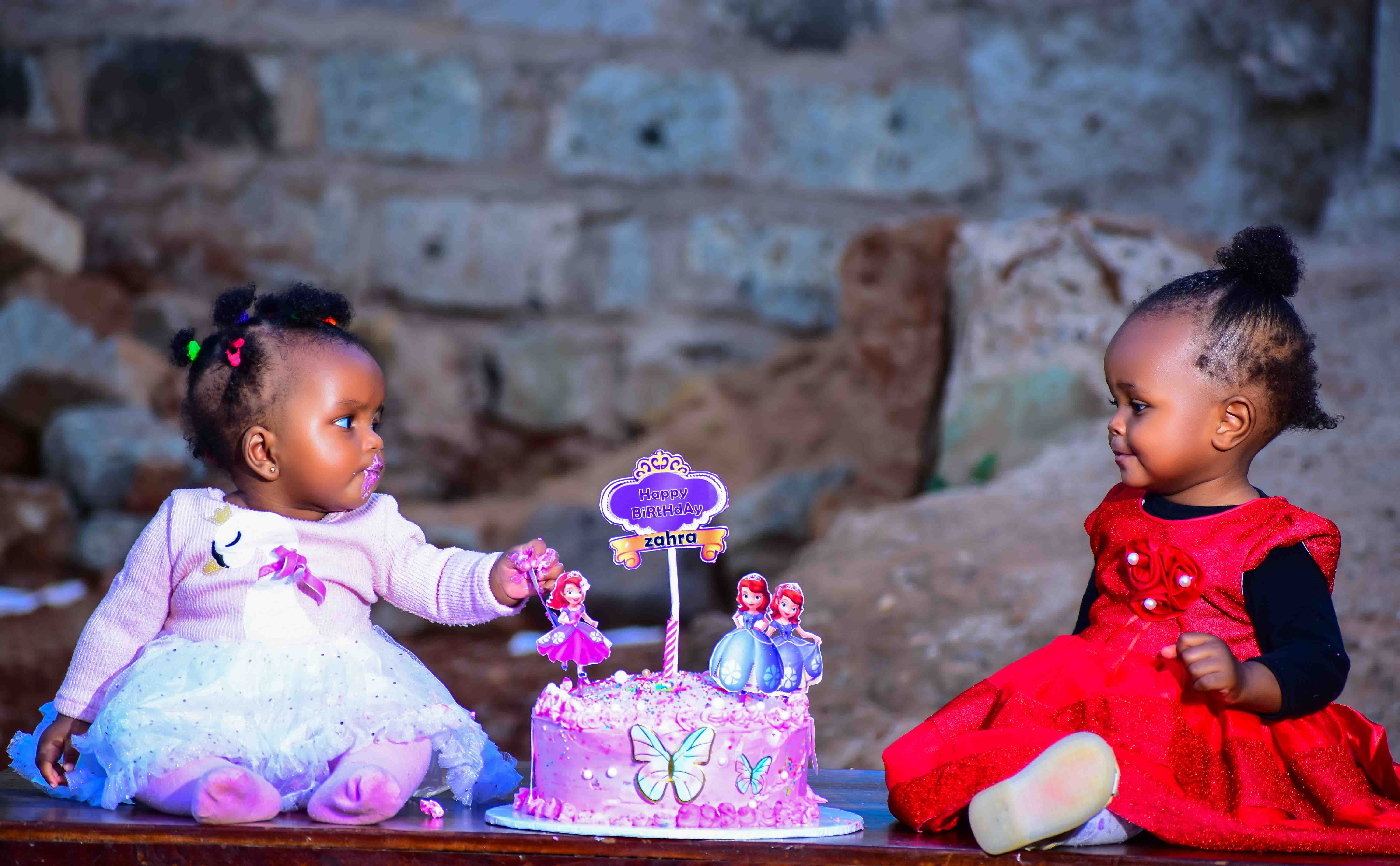 Birthday portrait with birthday hat and props